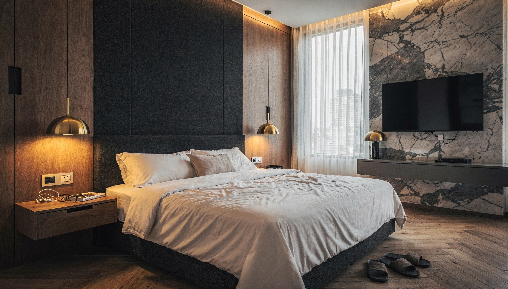 Modern Luxury Interior Design Earth Tone Walnut Brass iDesign88