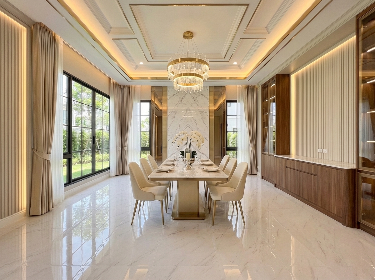 Modern Luxury Dining Room Interior Design by iDesign88