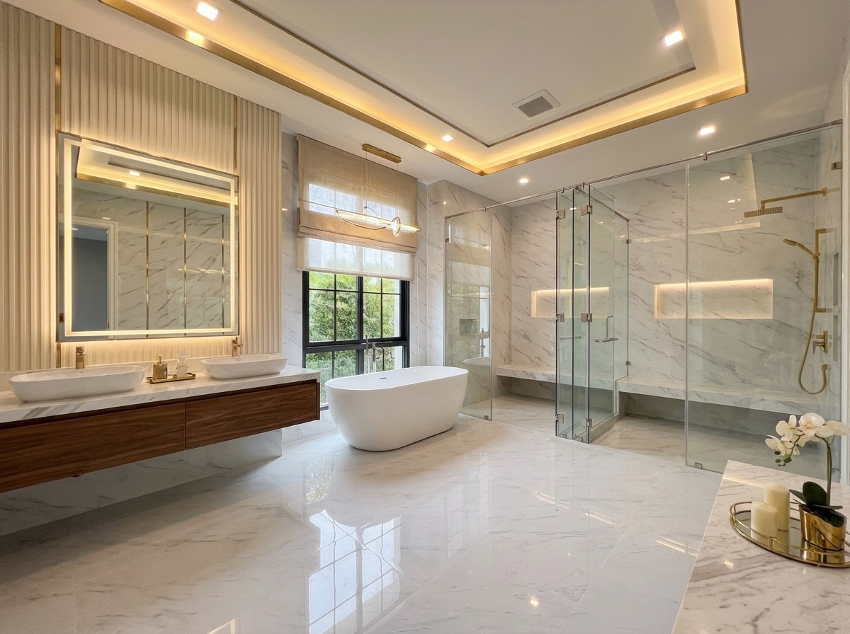 Modern Luxury Master Bathroom Interior Design by iDesign88