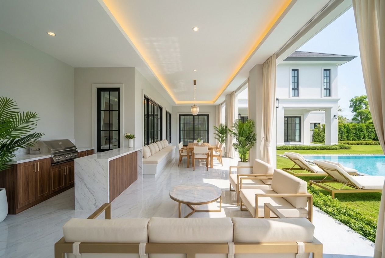 Modern Luxury Terrace Interior Design by iDesign88