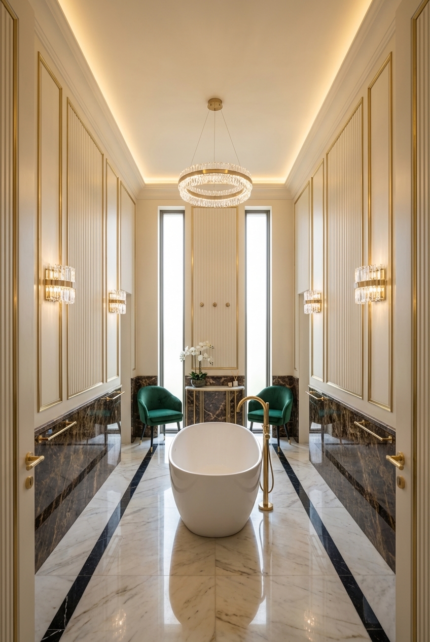 Modern Classic Bathroom Interior Design by iDesign88