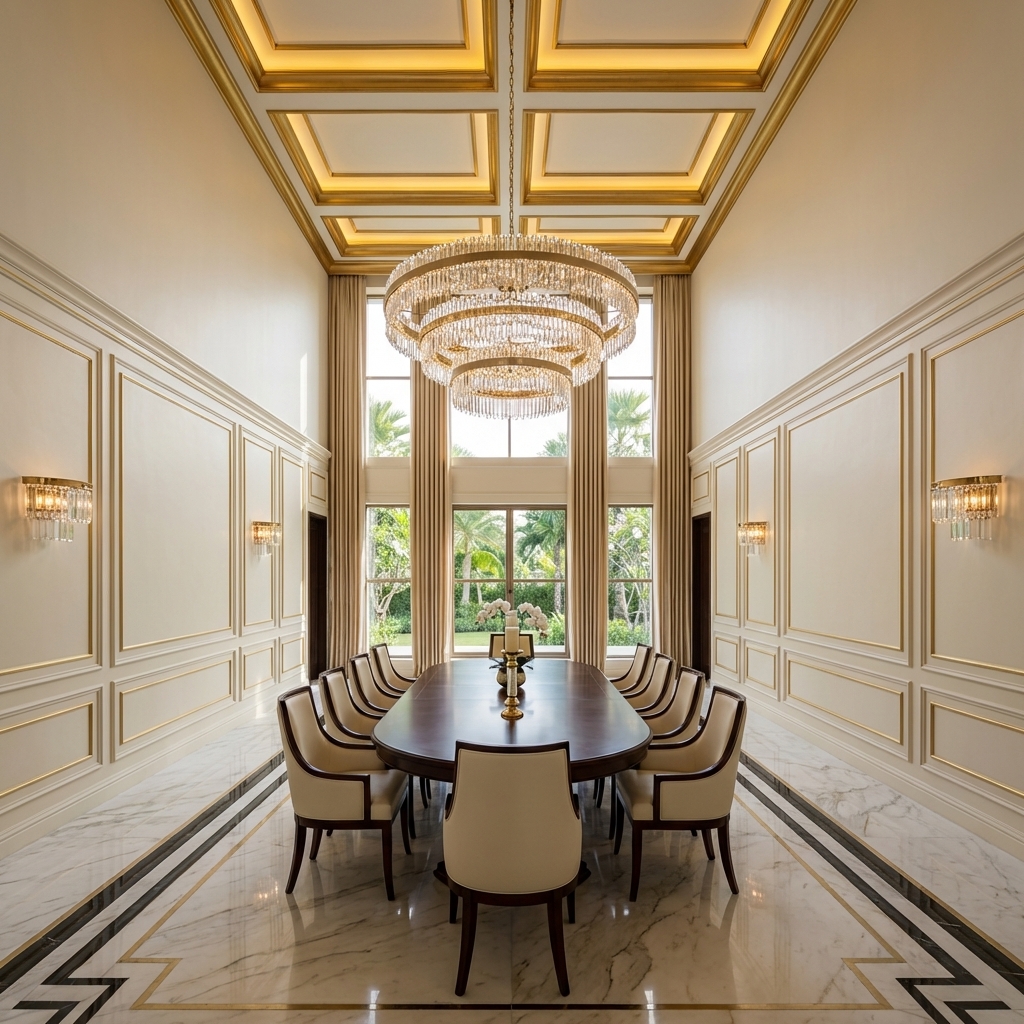 Modern Classic Dining Room Interior Design by iDesign88