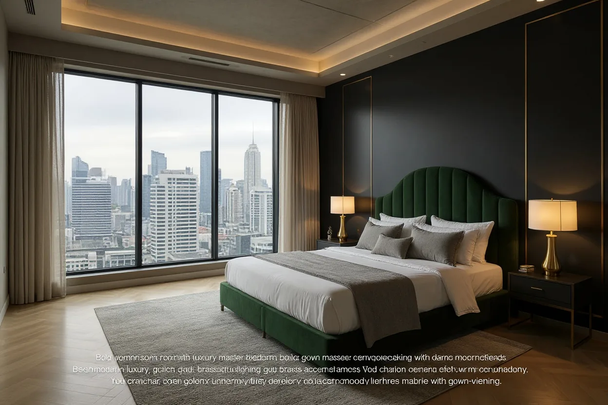 Emerald Velvet Master Bedroom Design · iDesign88