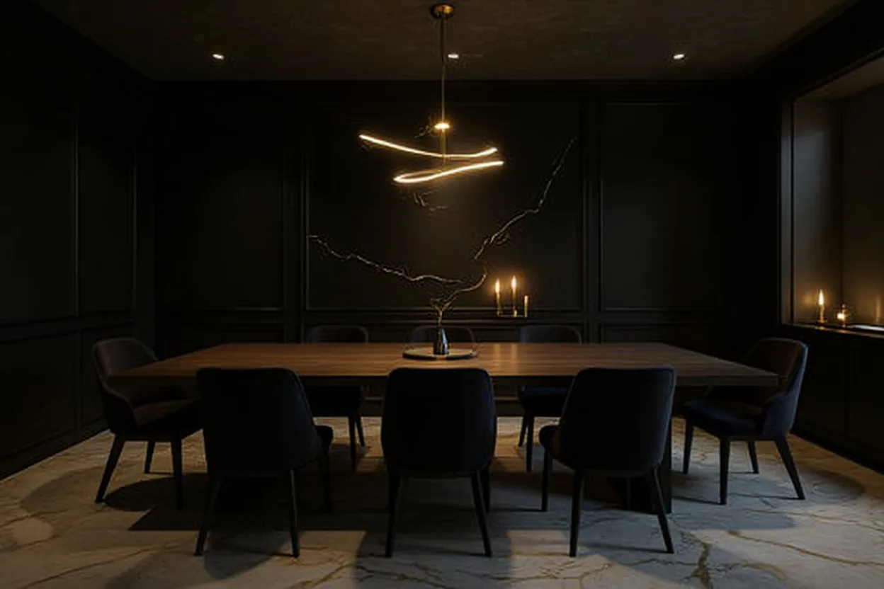 ออกแบบห้องทานข้าวเพนท์เฮาส์ Dramatic Luxury · iDesign88
