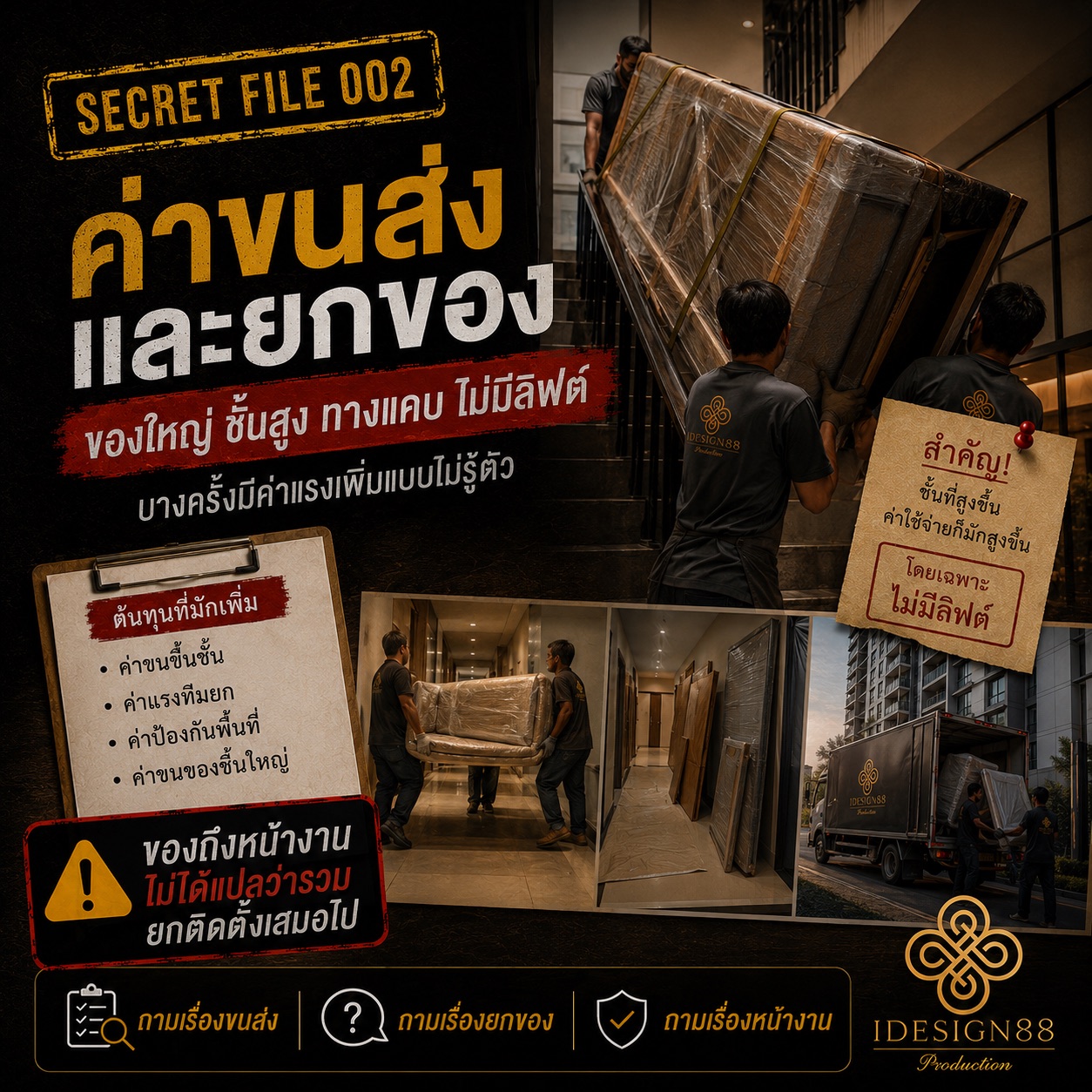 ค่าขนส่งและยกของเฟอร์นิเจอร์ตกแต่งภายใน
