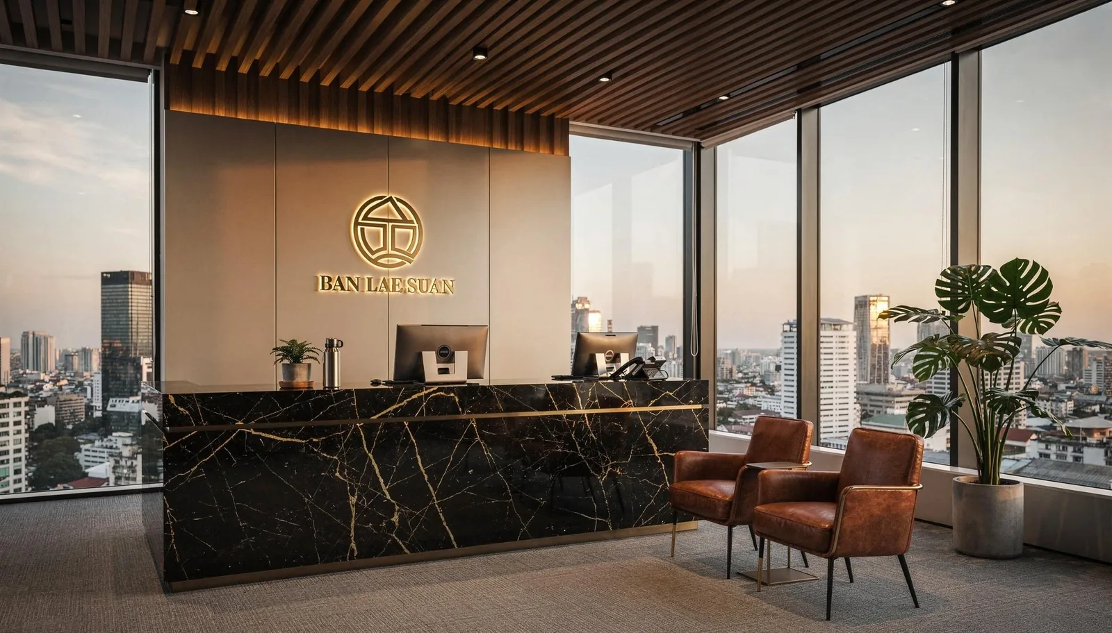 3D Visualization Luxury Office CEO Room Premium Bangkok iDesign88