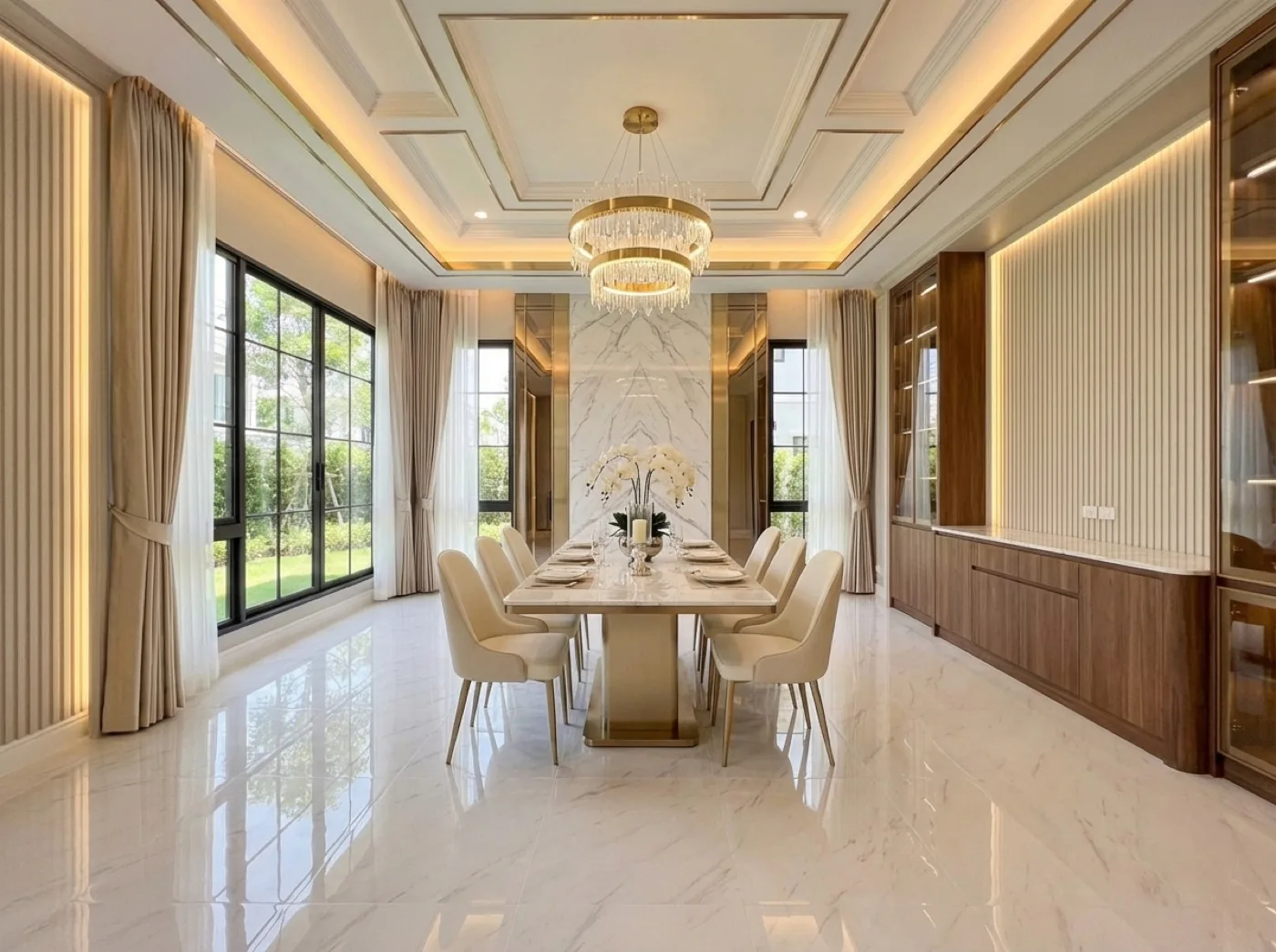 Modern Luxury Dining Room Interior Design by iDesign88