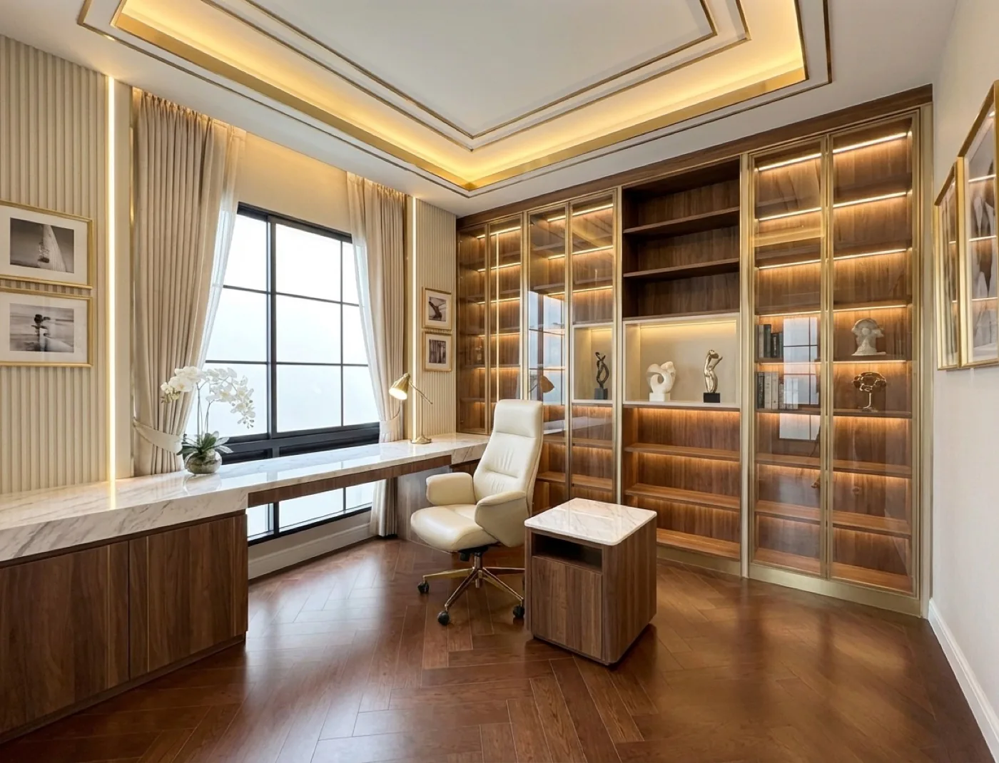 Modern Luxury Study Room Interior Design by iDesign88