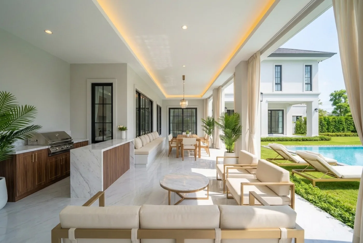 Modern Luxury Terrace Interior Design by iDesign88