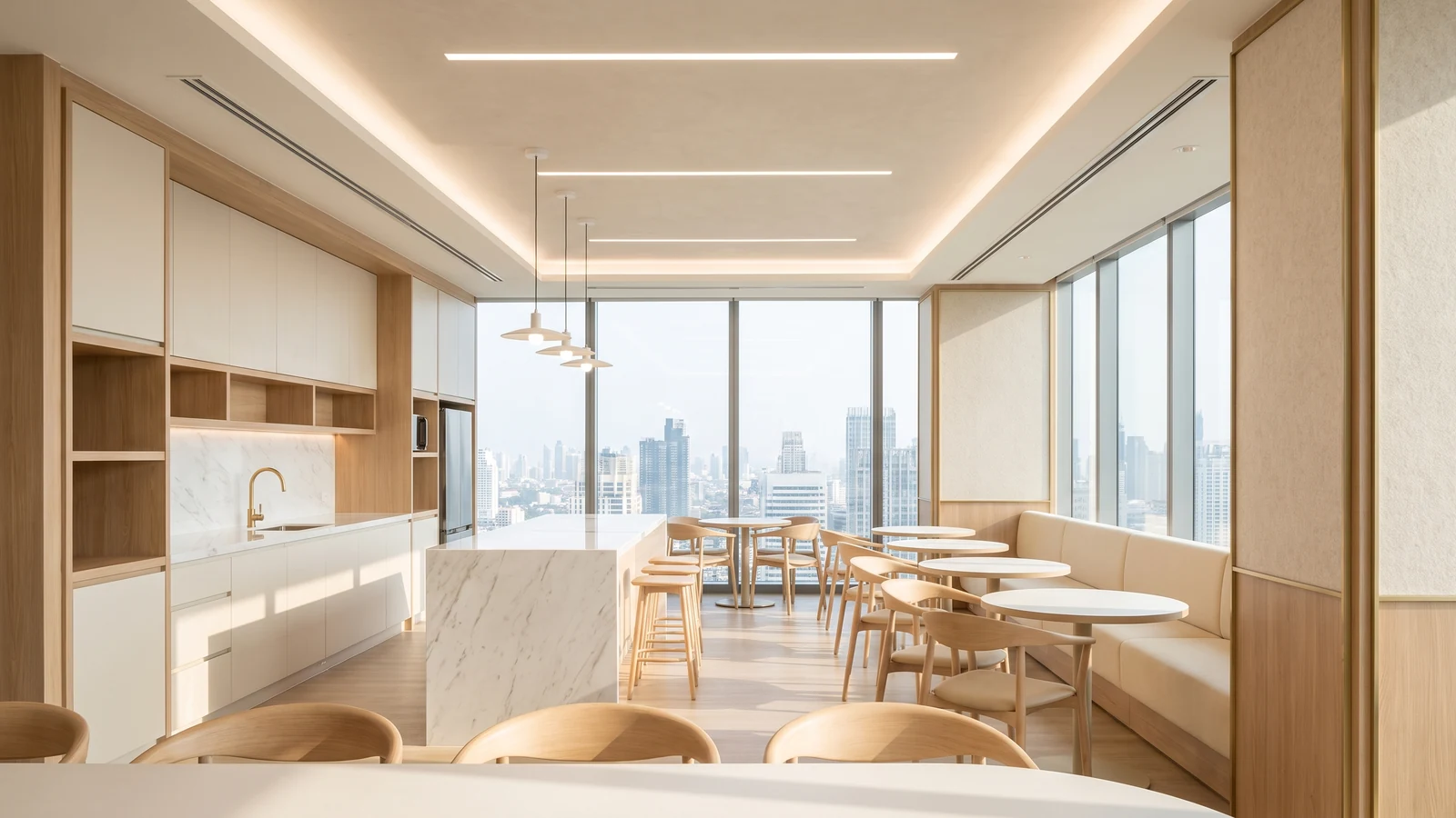แพนทรี่และมุมพักผ่อนในออฟฟิศ ออกแบบตกแต่งภายในสำนักงาน iDesign88