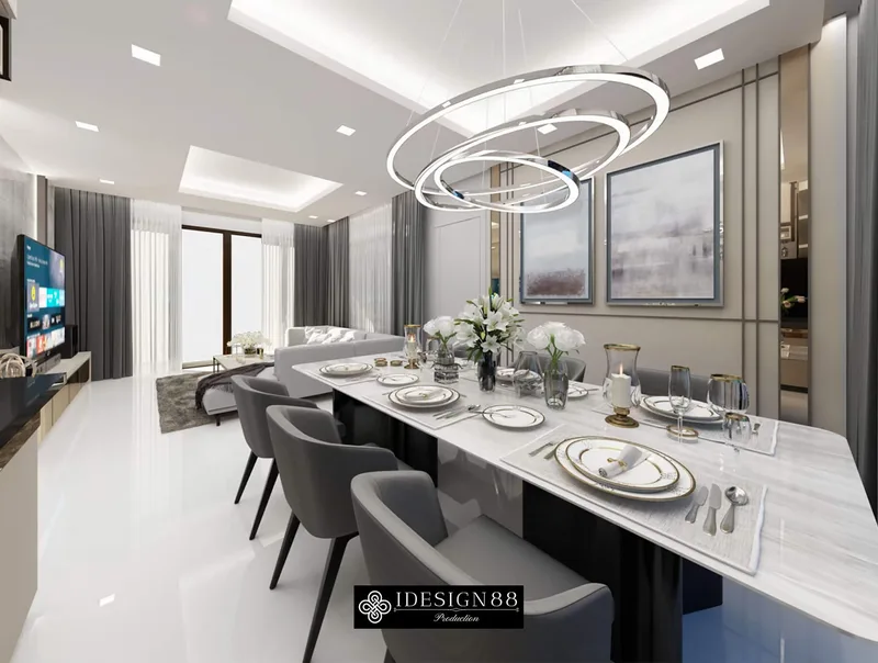 ออกแบบตกแต่งภายในบ้านเดี่ยว Burasiri พัฒนาการ ภาพ 3D โดย iDesign88