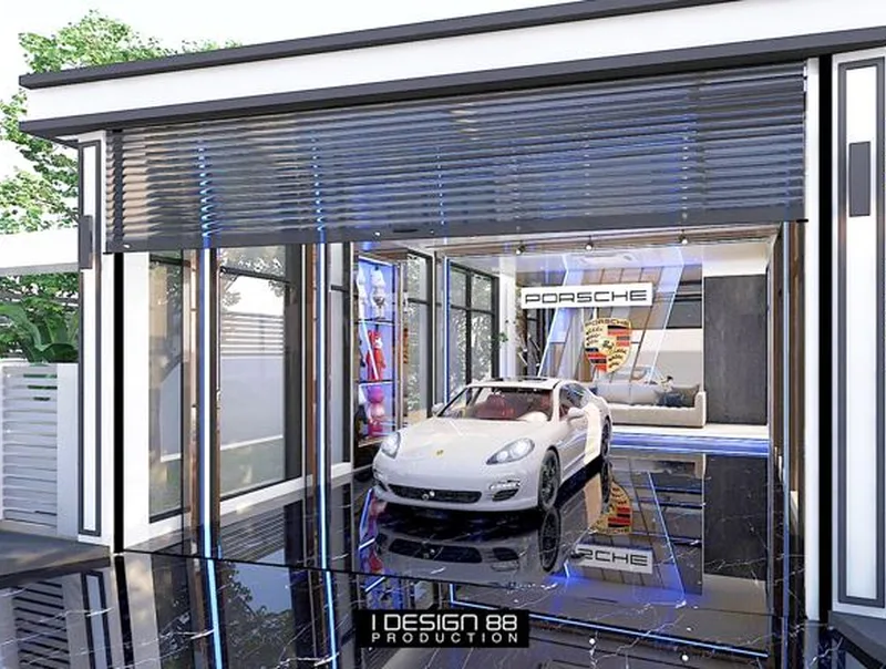 ออกแบบโรงจอดรถโชว์รถส่วนตัว ภาพ 3D โดย iDesign88